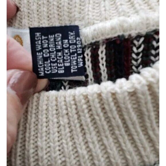 Vintage Bill Blass Sweater Knit Pullover Crewneck Plaid Made USA Mens XL - Picture 8 of 10